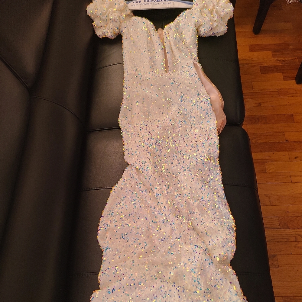 Women White Sequin Dress size Small Pre-owned In Great Condition - Picture 4 of 8